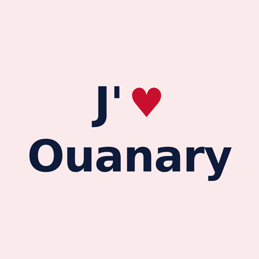 Magnet personnalisé Ouanary — design J'aime Ouanary