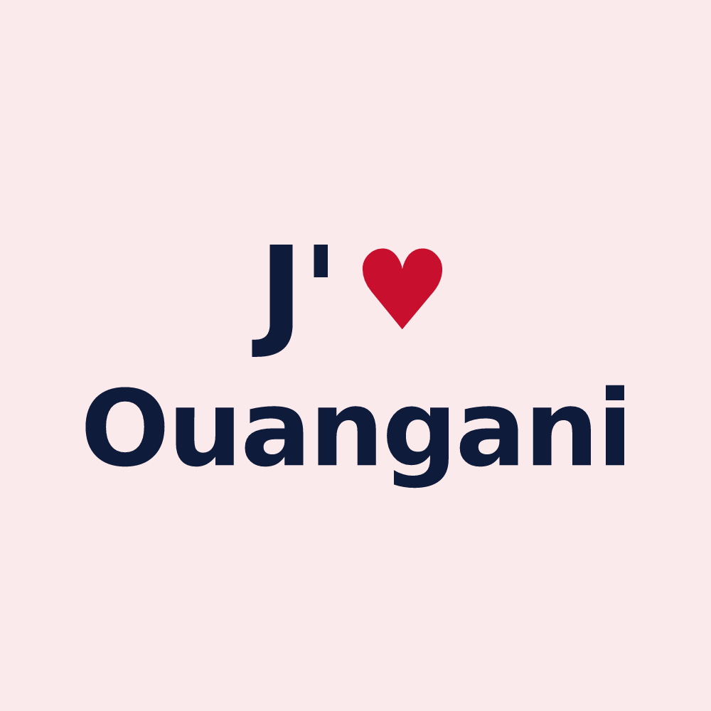 Magnet personnalisé Ouangani — design J'aime Ouangani