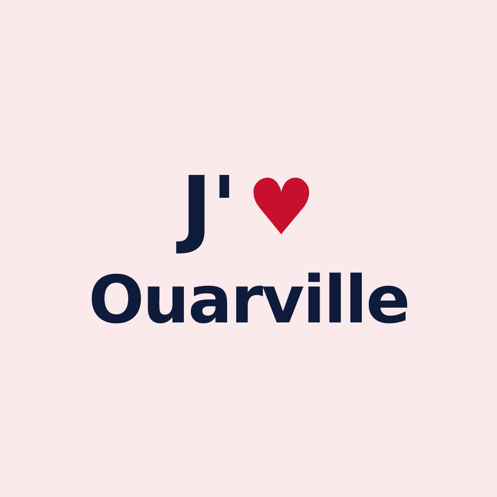 Magnet personnalisé Ouarville — design J'aime Ouarville