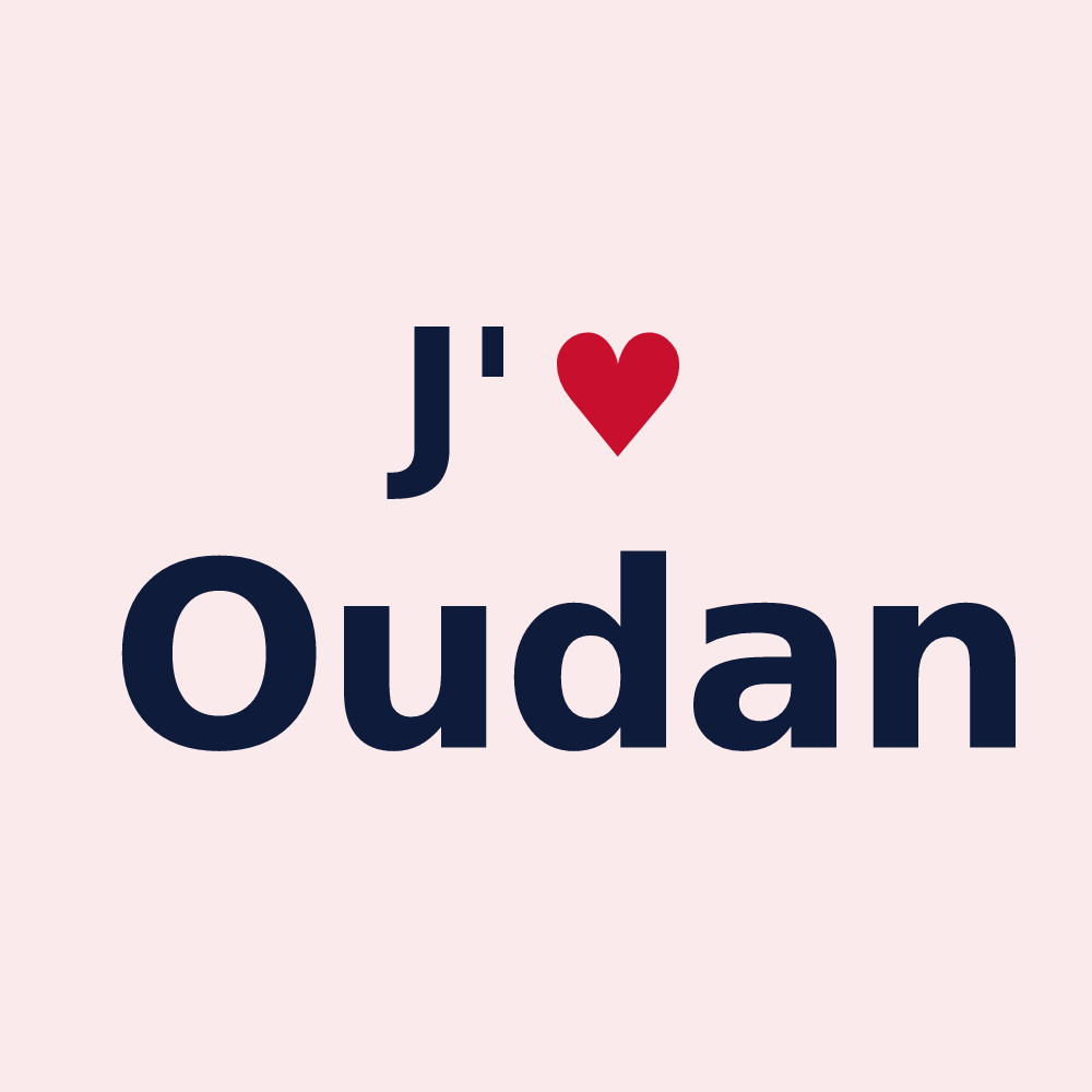 Magnet personnalisé Oudan — design J'aime Oudan