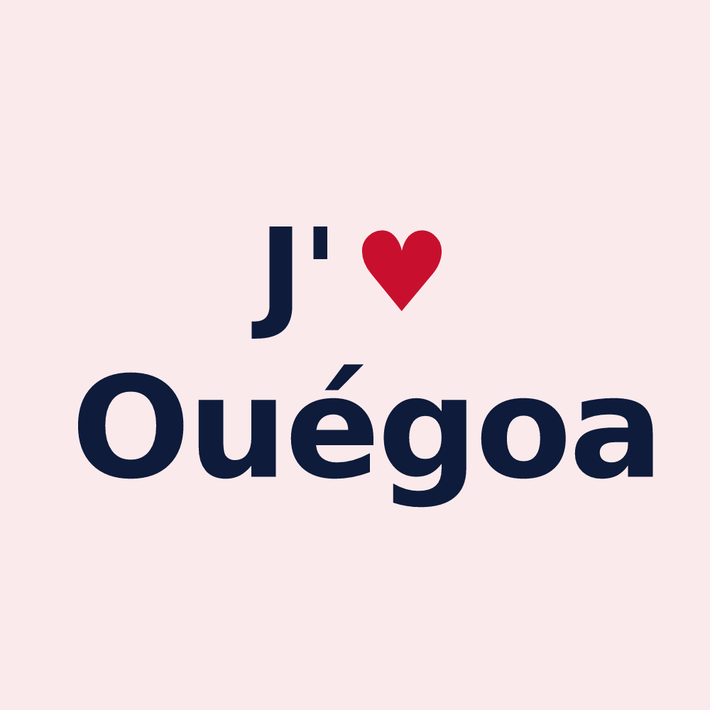 Magnet personnalisé Ouégoa — design J'aime Ouégoa