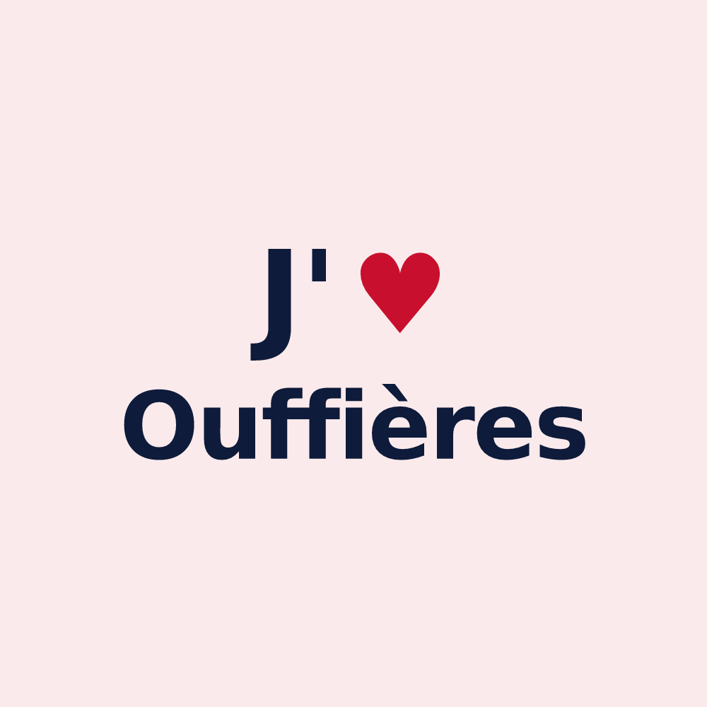 Magnet personnalisé Ouffières — design « J'aime Ouffières » imprimé sur le magnet
