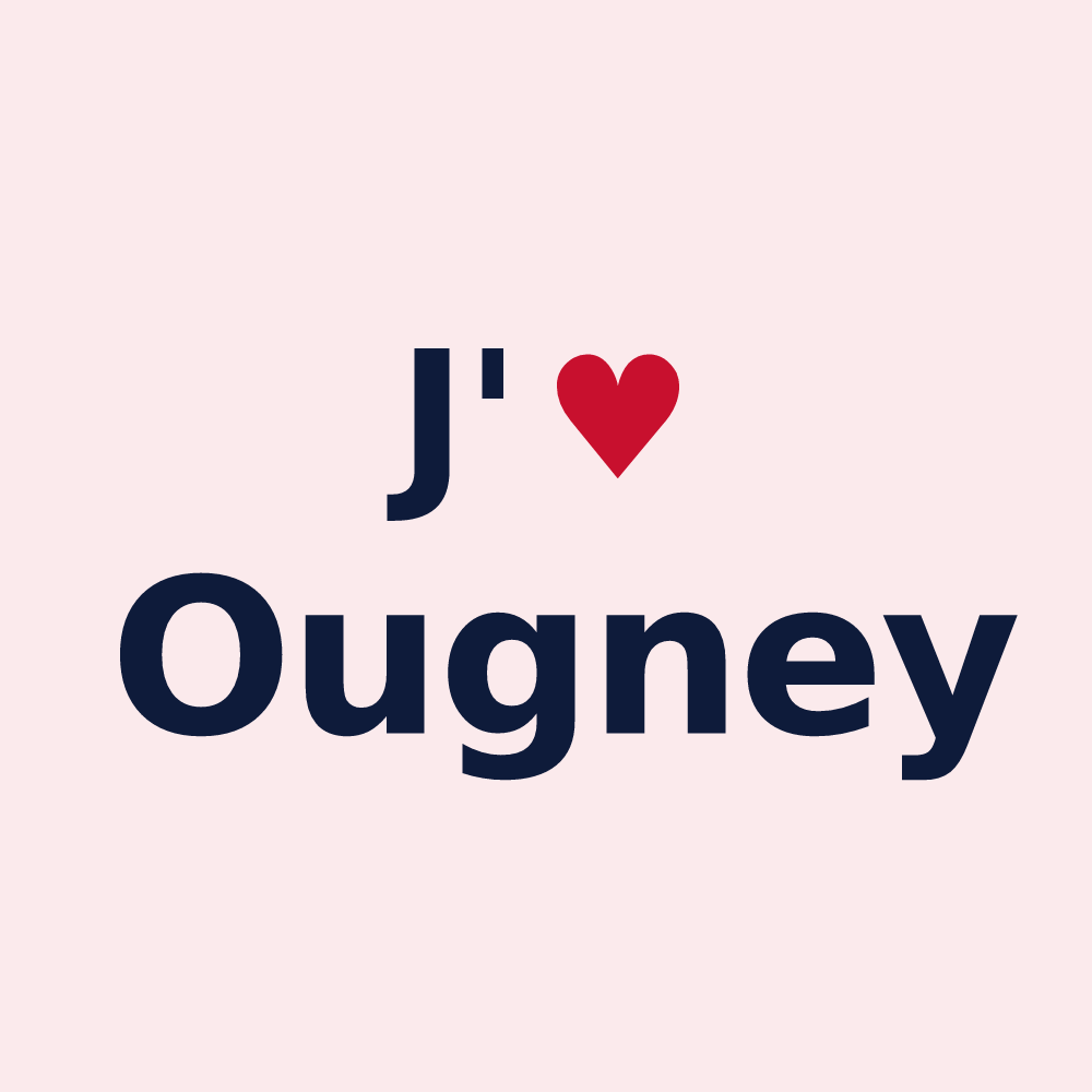 Magnet personnalisé Ougney — design J'aime Ougney