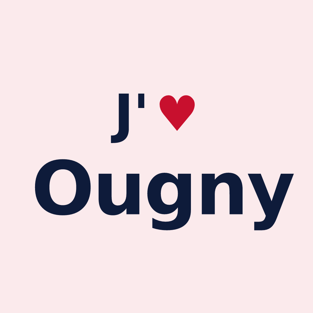 Magnet personnalisé Ougny — design J'aime Ougny