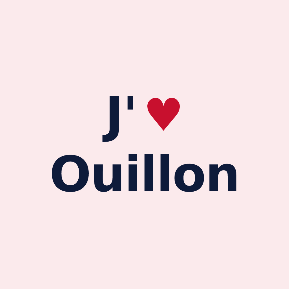 Magnet personnalisé Ouillon — design J'aime Ouillon
