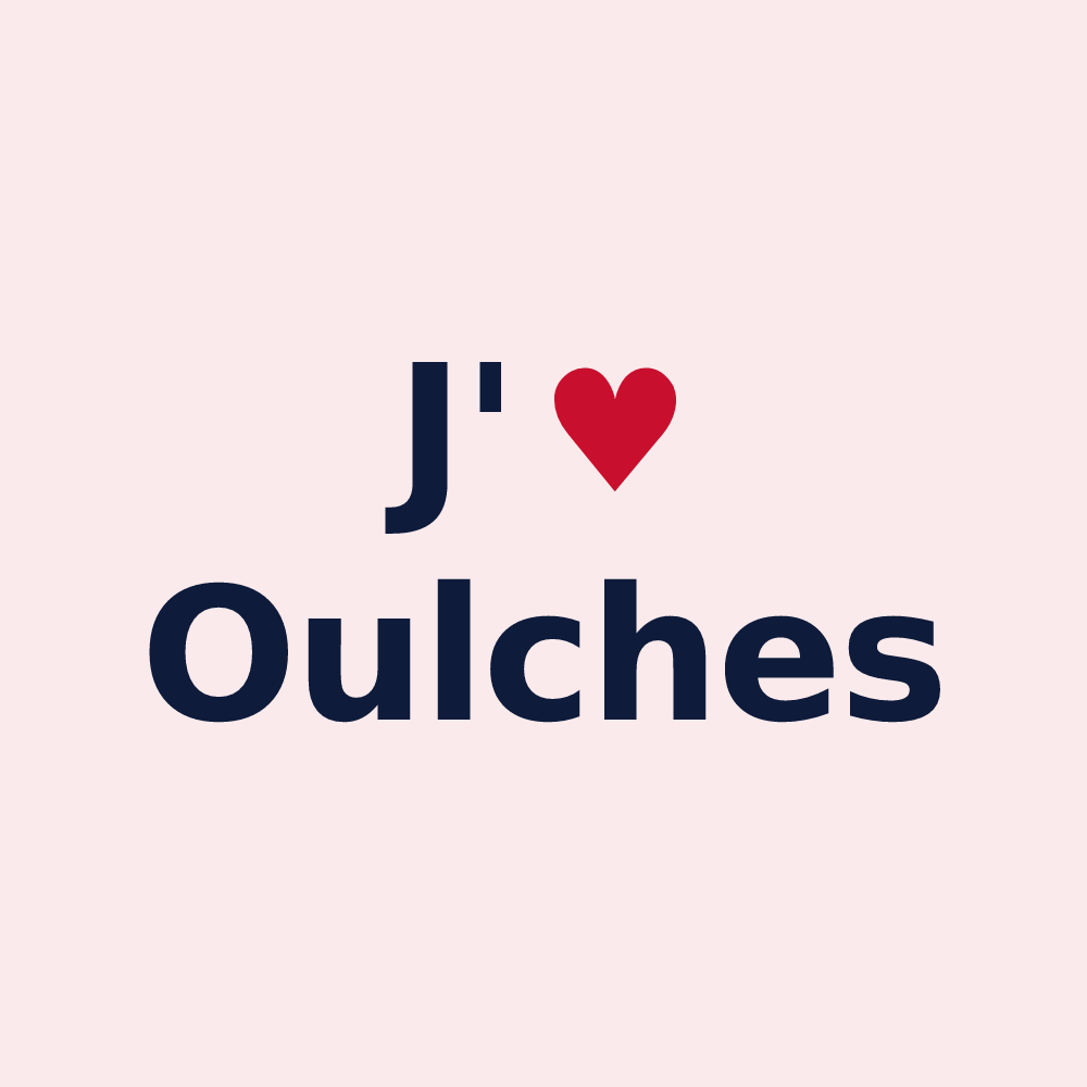Magnet personnalisé Oulches — design J'aime Oulches