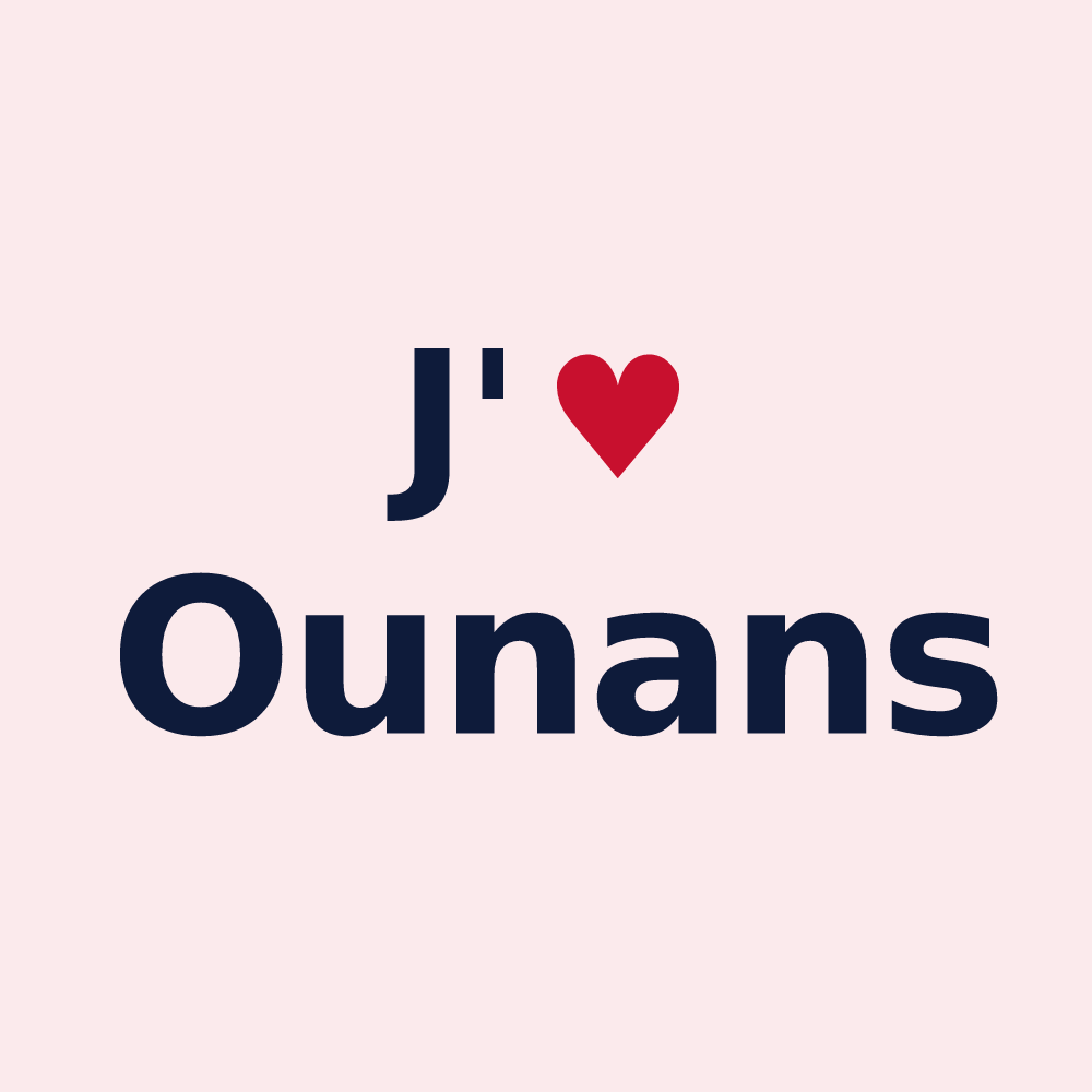 Magnet personnalisé Ounans — design J'aime Ounans