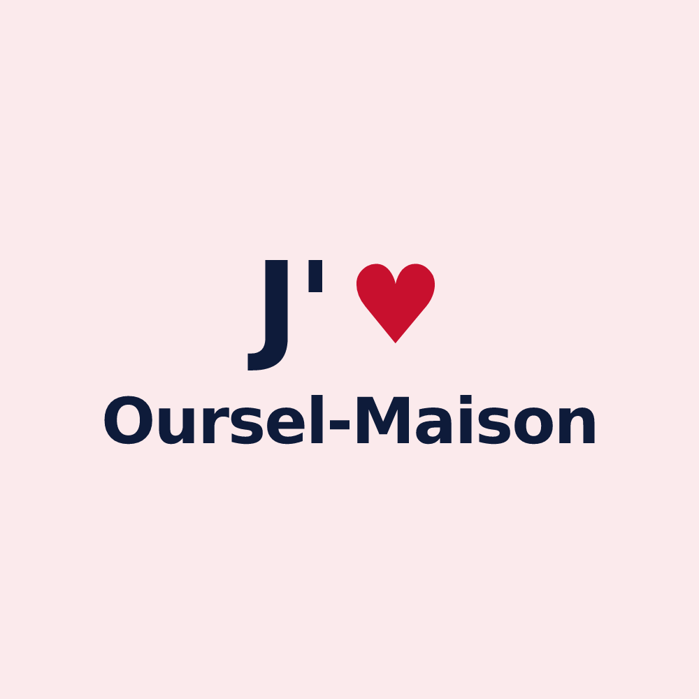 Magnet personnalisé Oursel-Maison — design J'aime Oursel-Maison