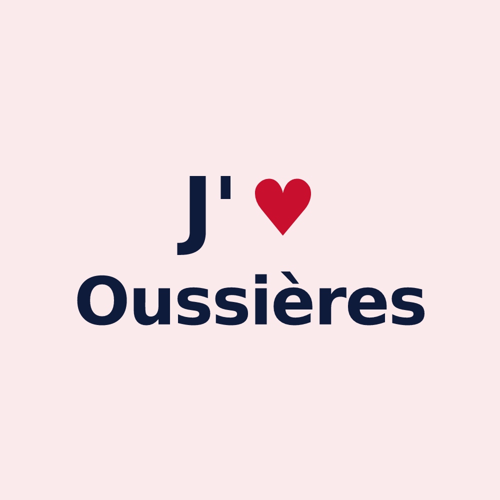 Magnet personnalisé Oussières — design J'aime Oussières