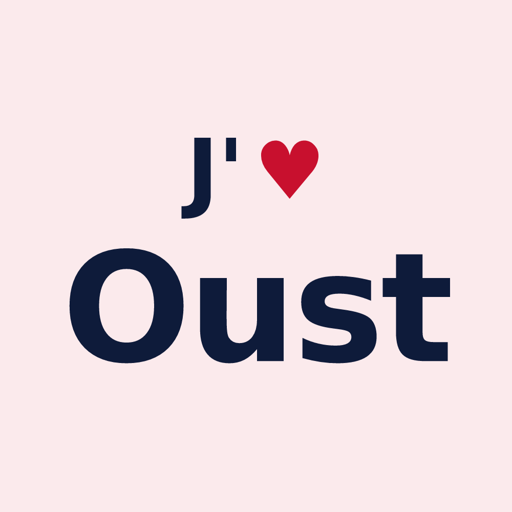 Magnet personnalisé Oust — design J'aime Oust