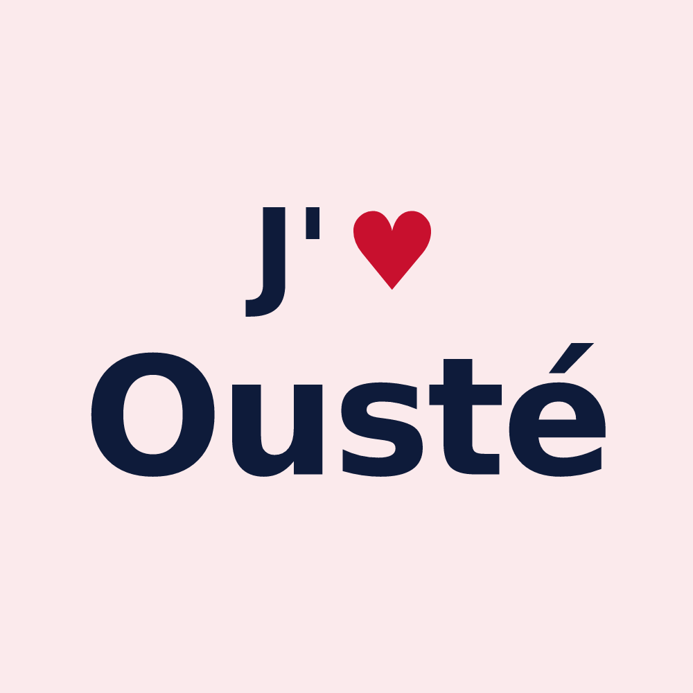 Magnet personnalisé Ousté — design J'aime Ousté