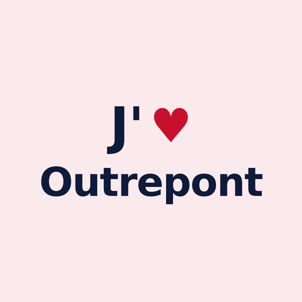Magnet personnalisé Outrepont — design J'aime Outrepont