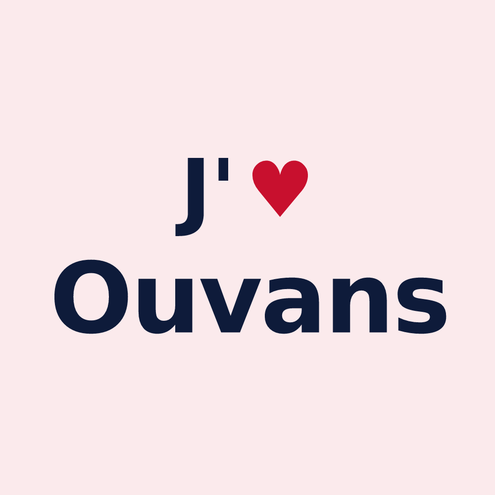 Magnet personnalisé Ouvans — design J'aime Ouvans