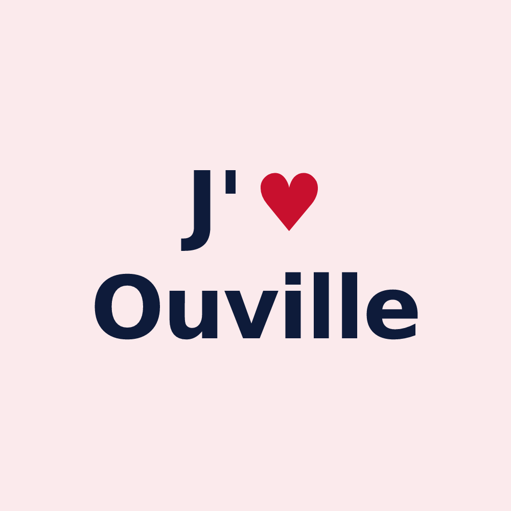 Magnet personnalisé Ouville — design J'aime Ouville