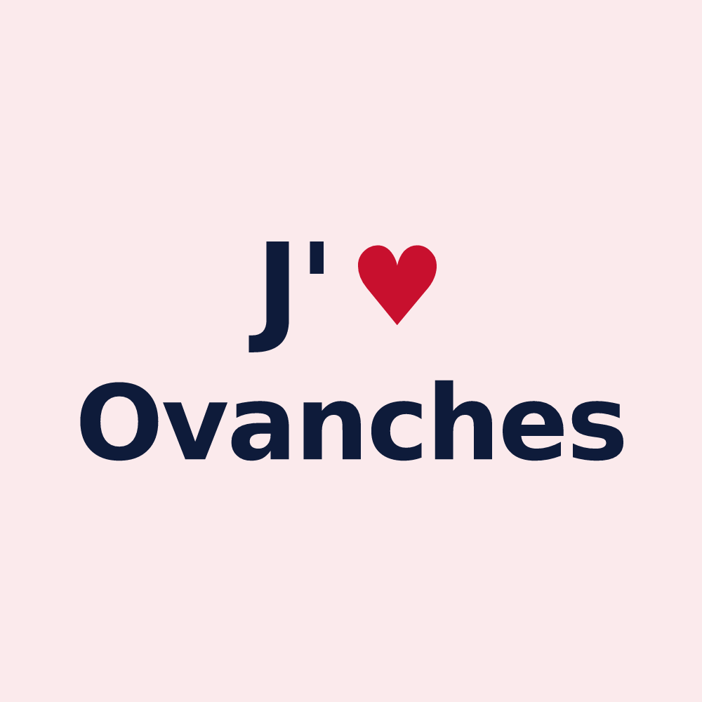 Magnet personnalisé Ovanches — design J'aime Ovanches