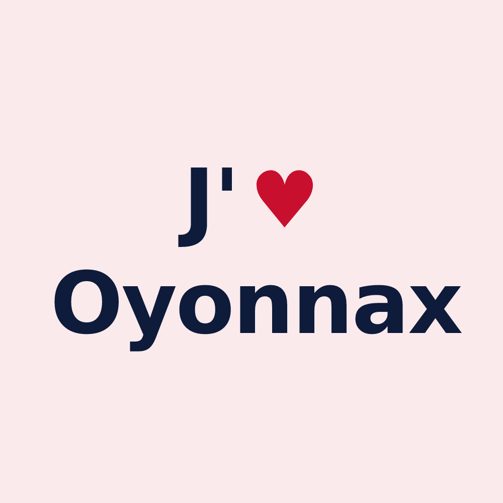 Magnet personnalisé Oyonnax — design J'aime Oyonnax