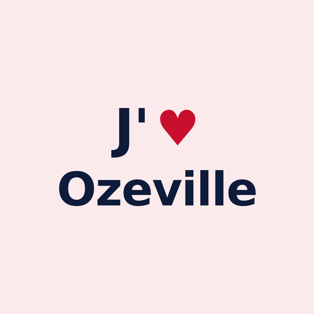 Magnet personnalisé Ozeville — design J'aime Ozeville