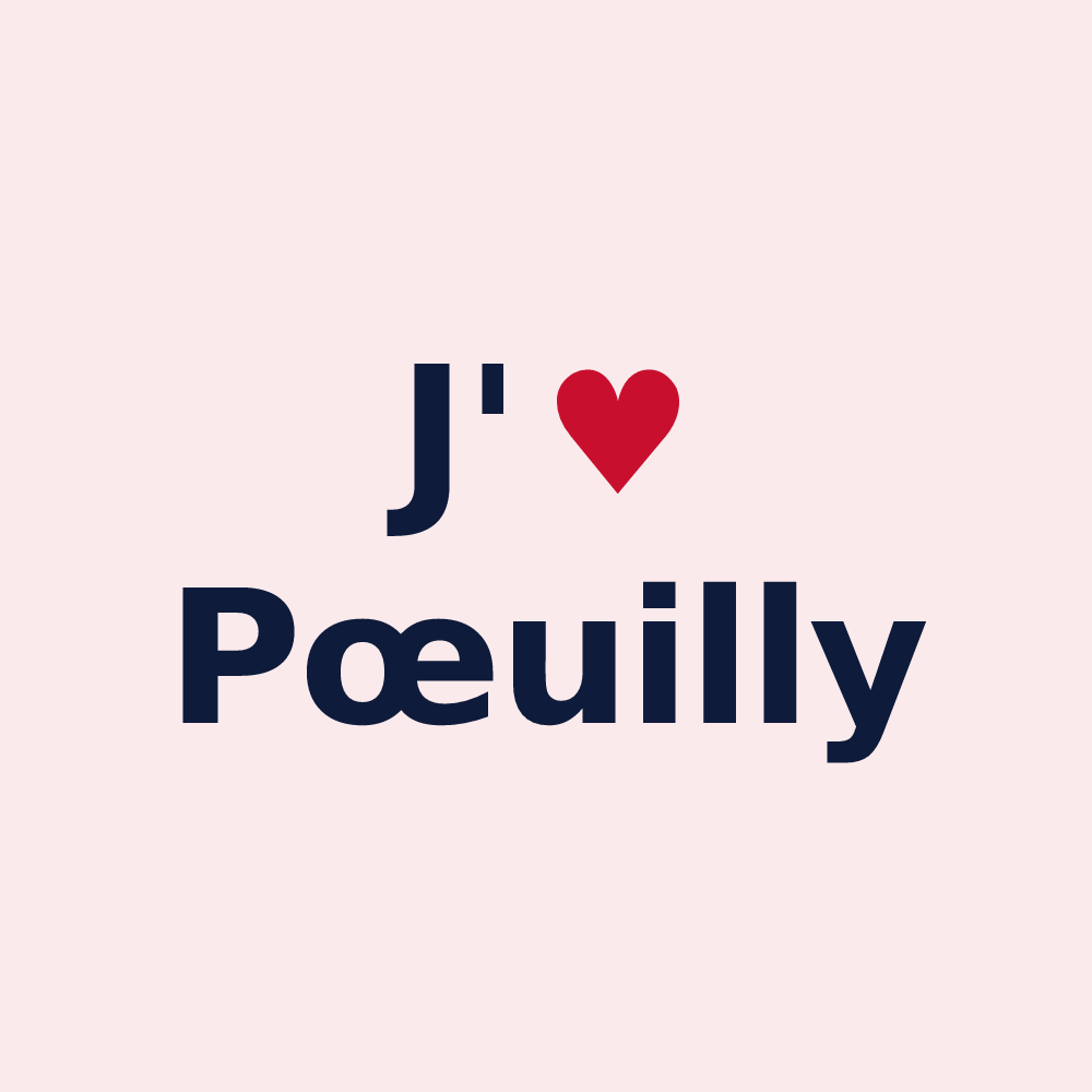 Magnet personnalisé Pœuilly — design J'aime Pœuilly