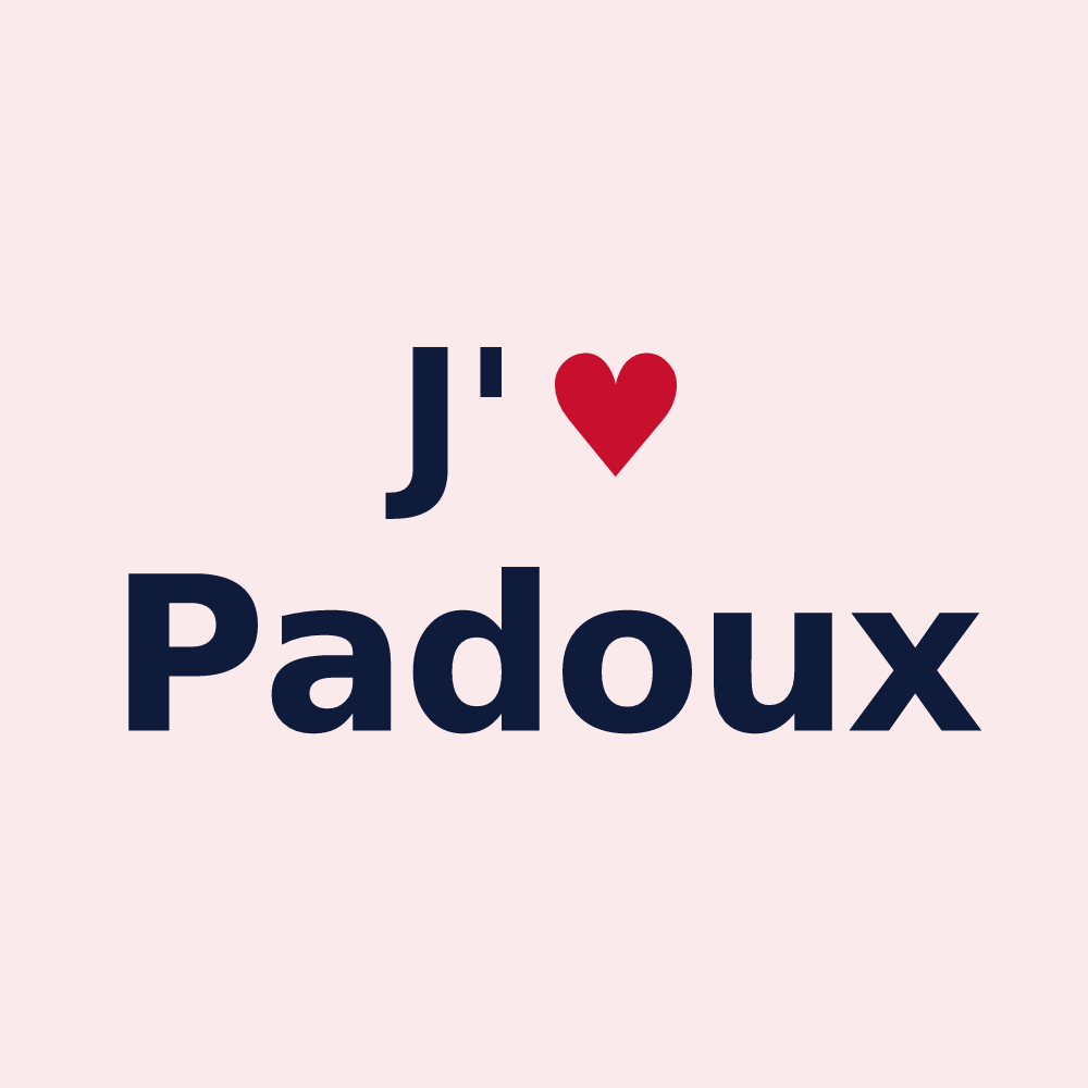 Magnet personnalisé Padoux — design J'aime Padoux