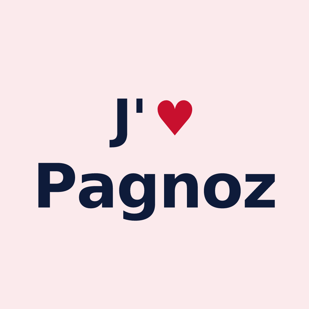 Magnet personnalisé Pagnoz — design J'aime Pagnoz