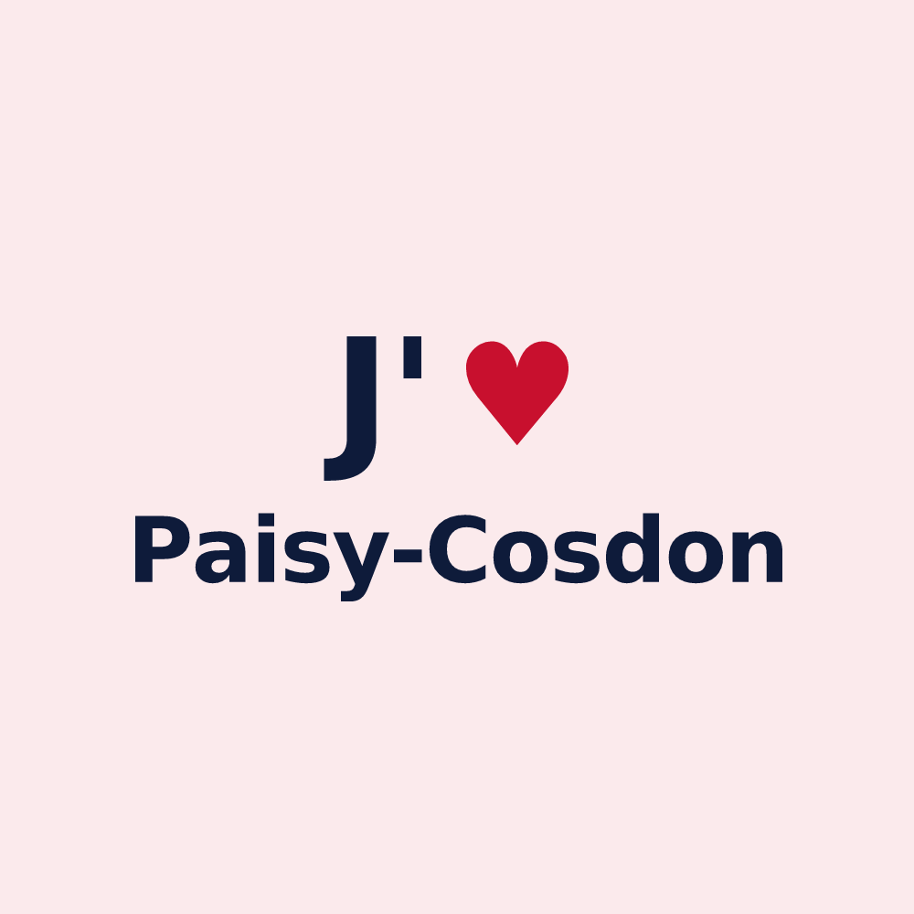 Magnet personnalisé Paisy-Cosdon — design J'aime Paisy-Cosdon