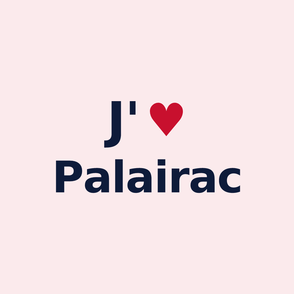 Magnet personnalisé Palairac — design « J'aime Palairac » imprimé sur le magnet