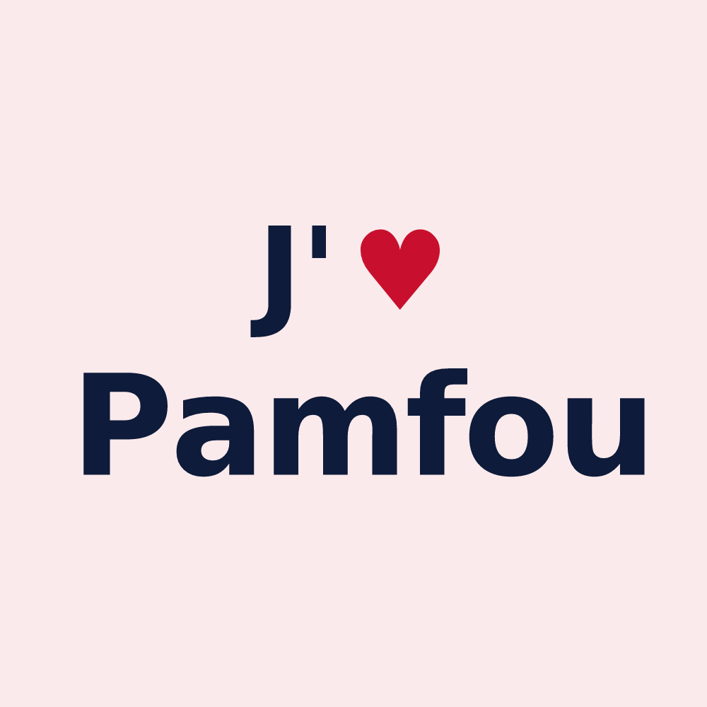 Magnet personnalisé Pamfou — design J'aime Pamfou