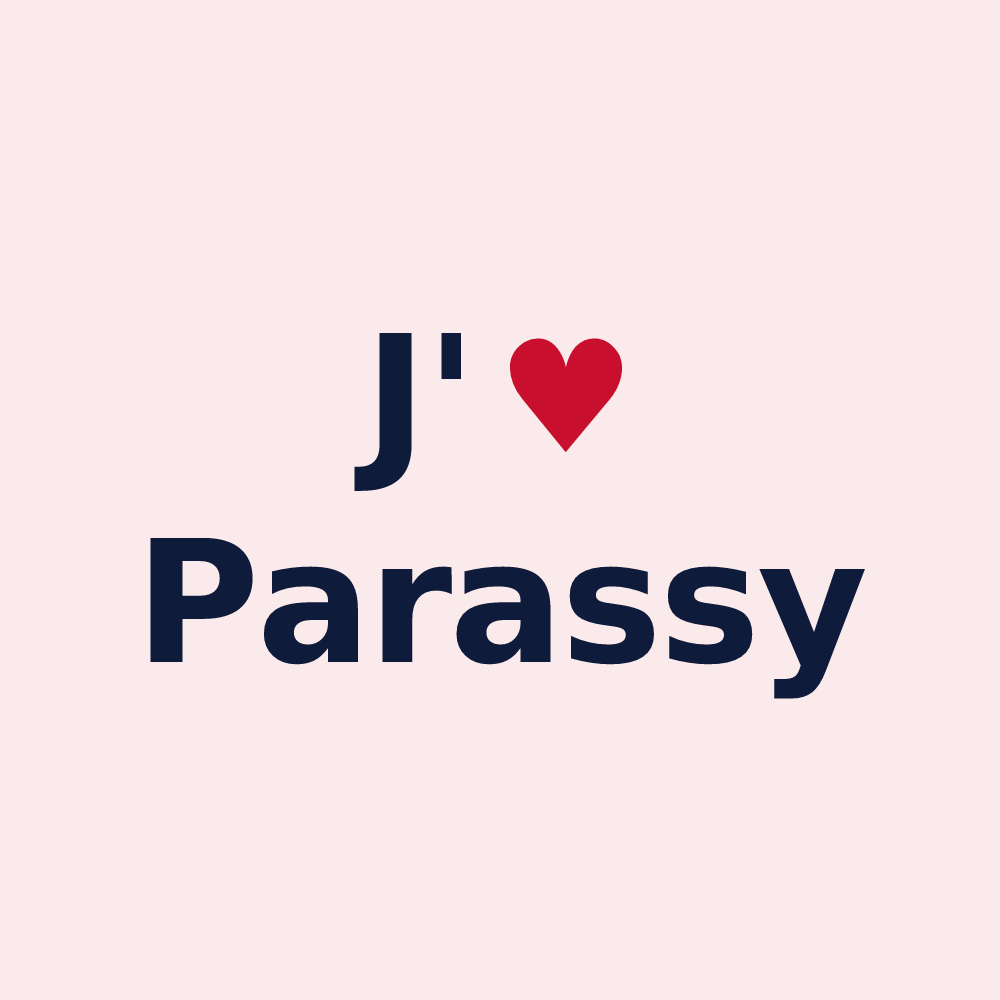 Magnet personnalisé Parassy — design J'aime Parassy