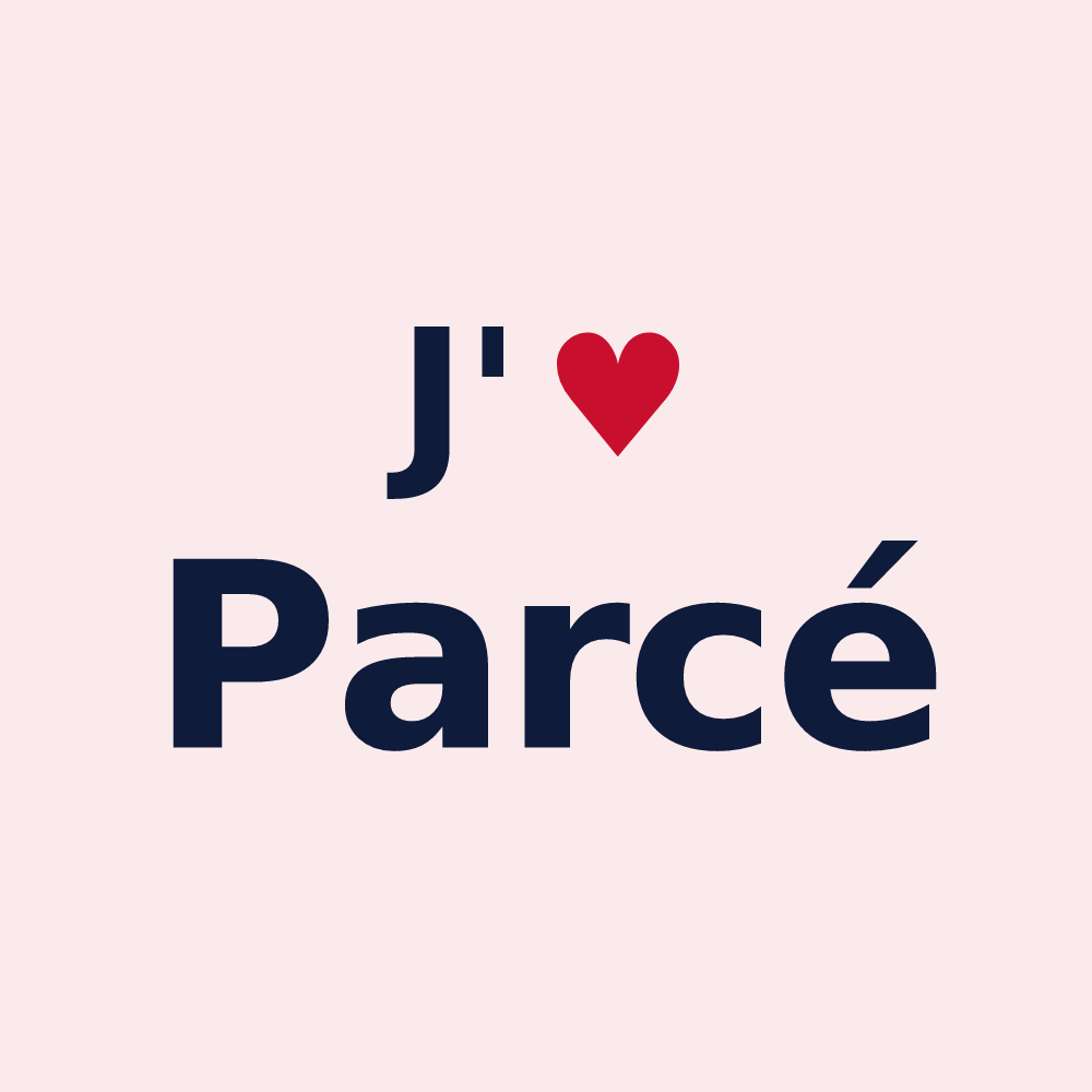 Magnet personnalisé Parcé — design J'aime Parcé