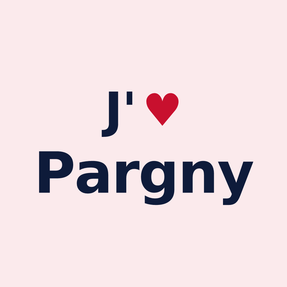 Magnet personnalisé Pargny — design « J'aime Pargny » imprimé sur le magnet