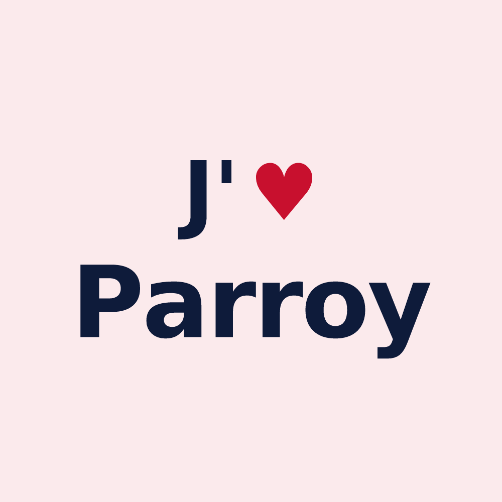 Magnet personnalisé Parroy — design J'aime Parroy