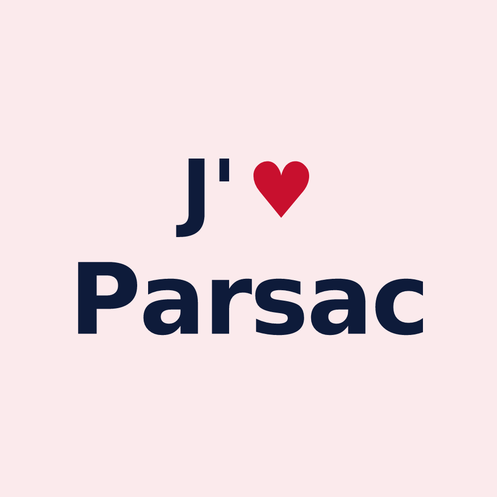 Magnet personnalisé Parsac — design J'aime Parsac