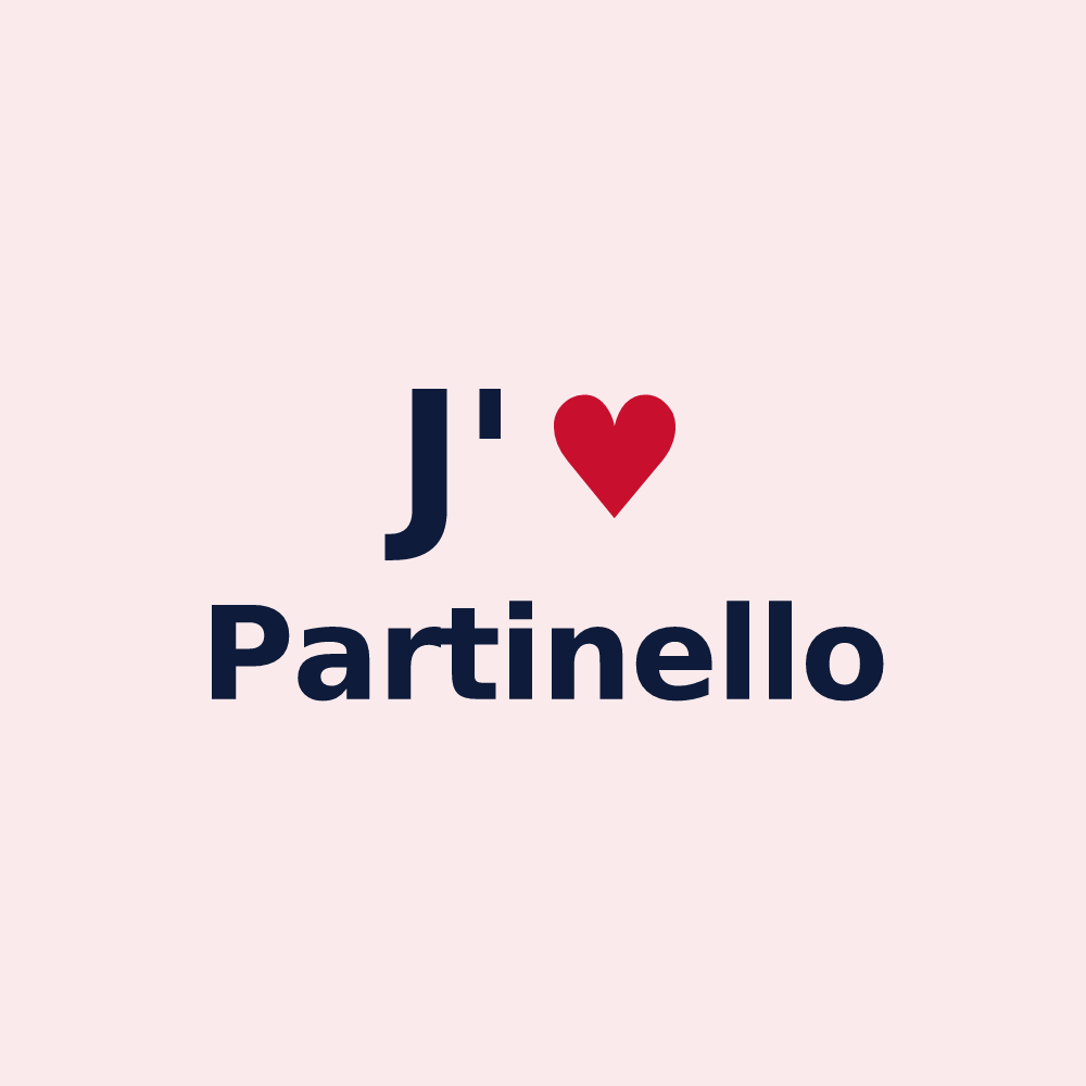 Magnet personnalisé Partinello — design J'aime Partinello