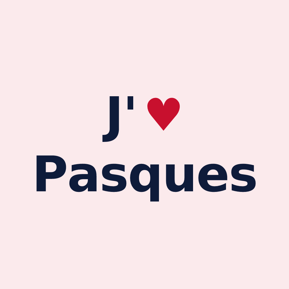 Magnet personnalisé Pasques — design J'aime Pasques