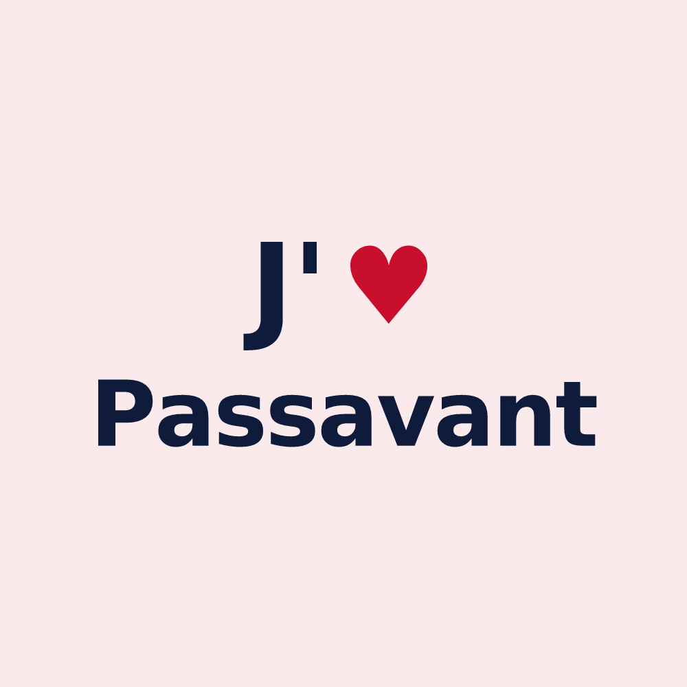 Magnet personnalisé Passavant — design J'aime Passavant