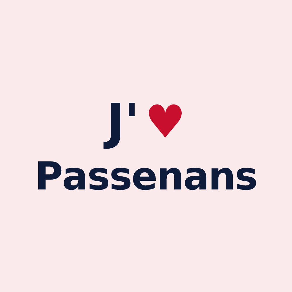 Magnet personnalisé Passenans — design J'aime Passenans