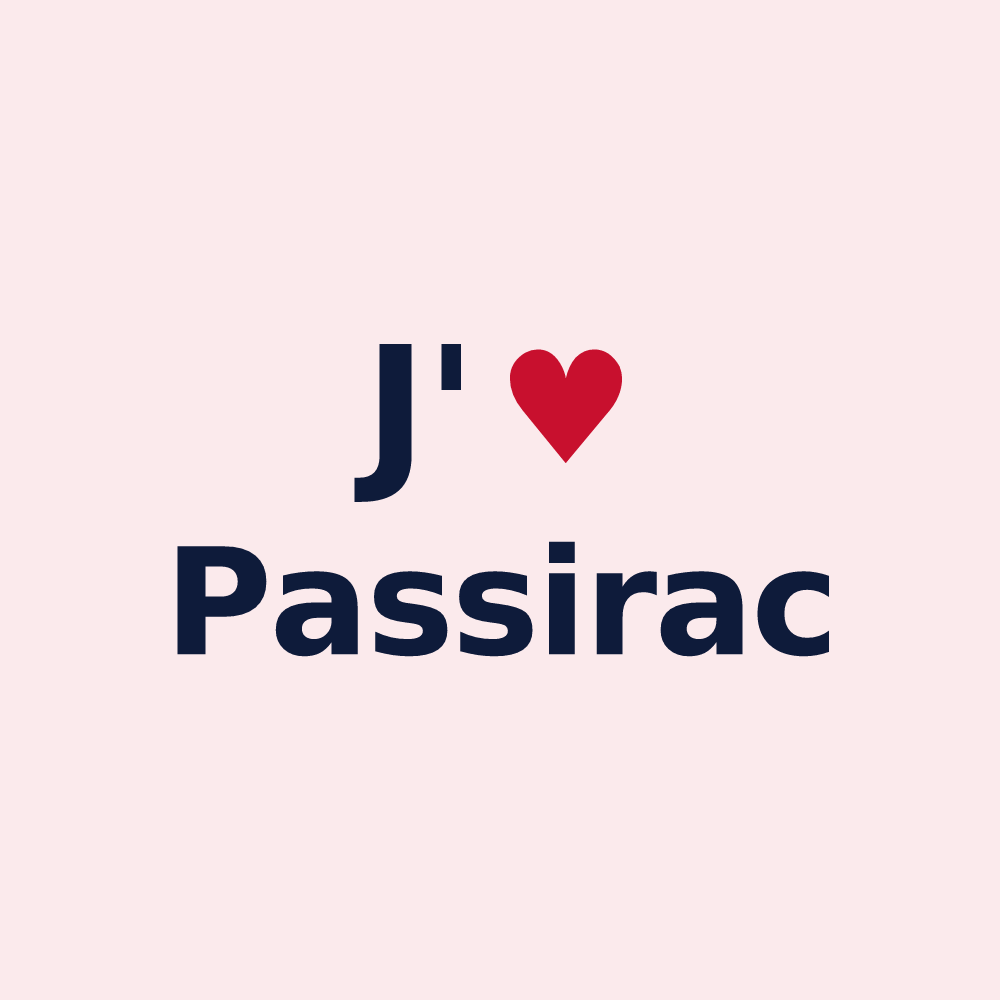 Magnet personnalisé Passirac — design J'aime Passirac