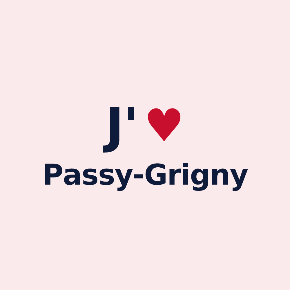 Magnet personnalisé Passy-Grigny — design J'aime Passy-Grigny