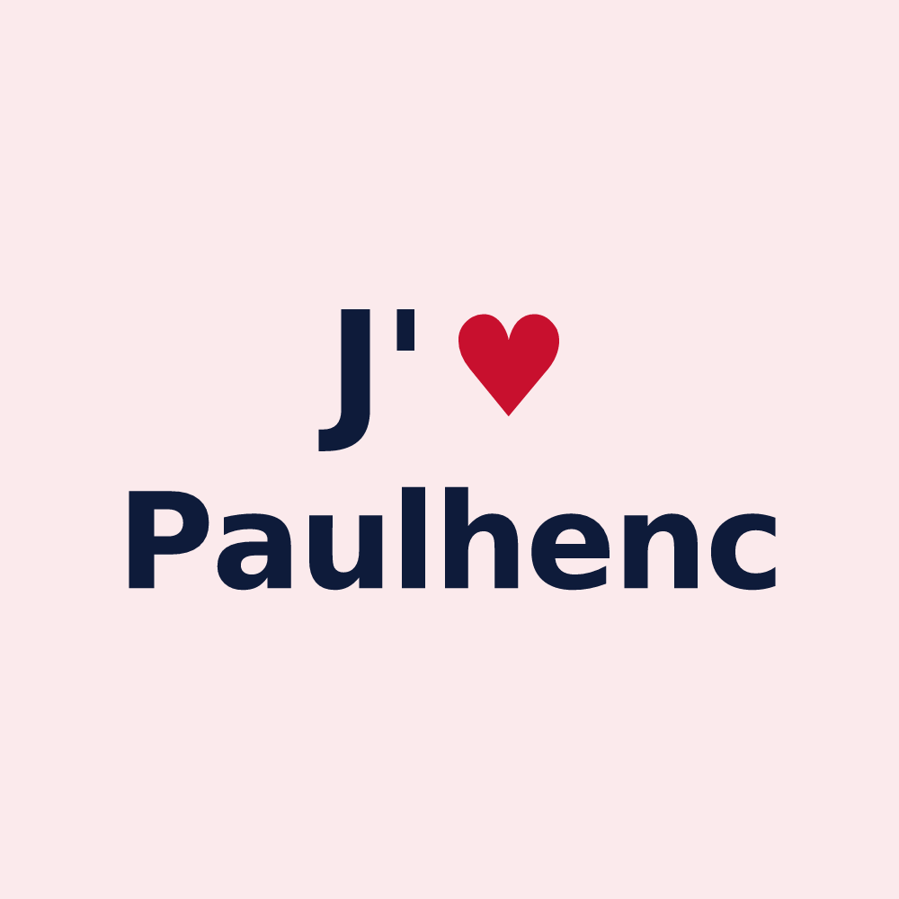 Magnet personnalisé Paulhenc — design « J'aime Paulhenc » imprimé sur le magnet
