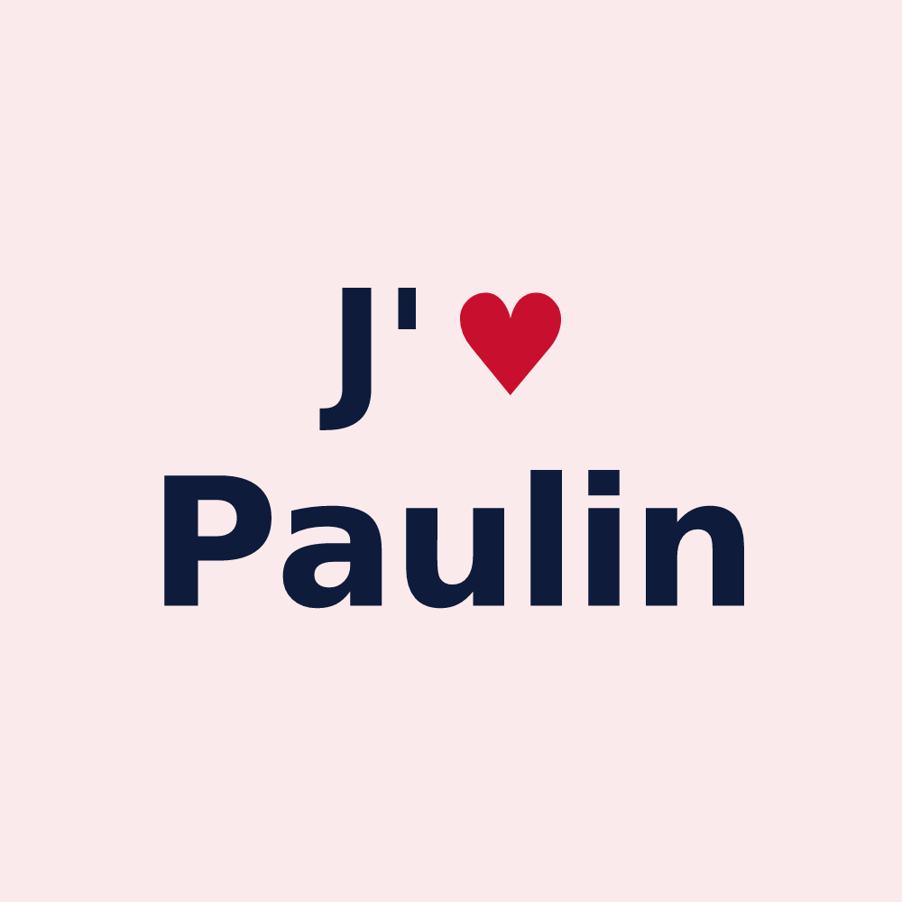 Magnet personnalisé Paulin — design « J'aime Paulin » imprimé sur le magnet