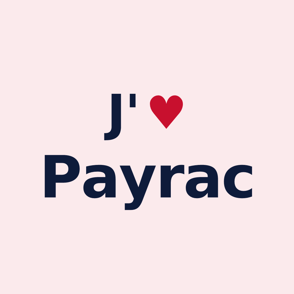 Magnet personnalisé Payrac — design J'aime Payrac