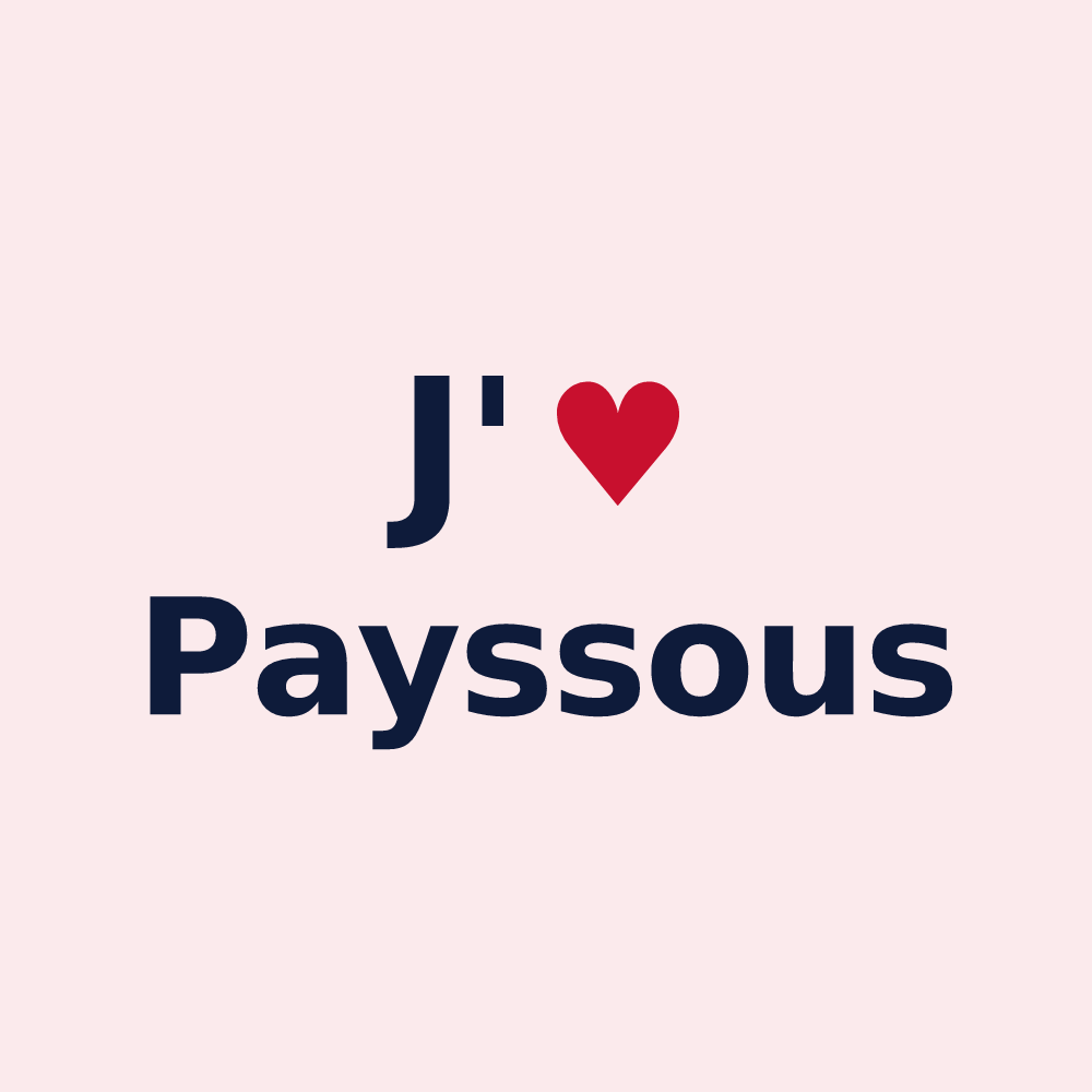 Magnet personnalisé Payssous — design J'aime Payssous