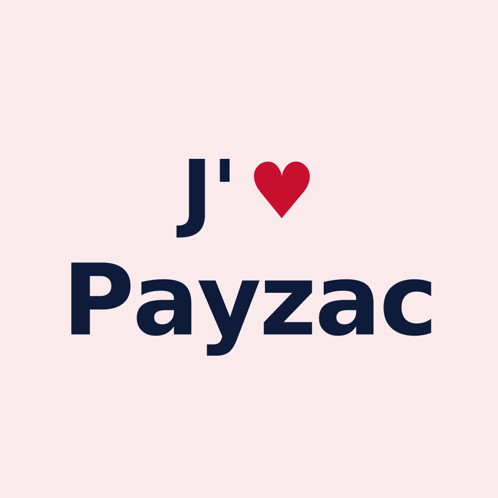 Magnet personnalisé Payzac — design J'aime Payzac