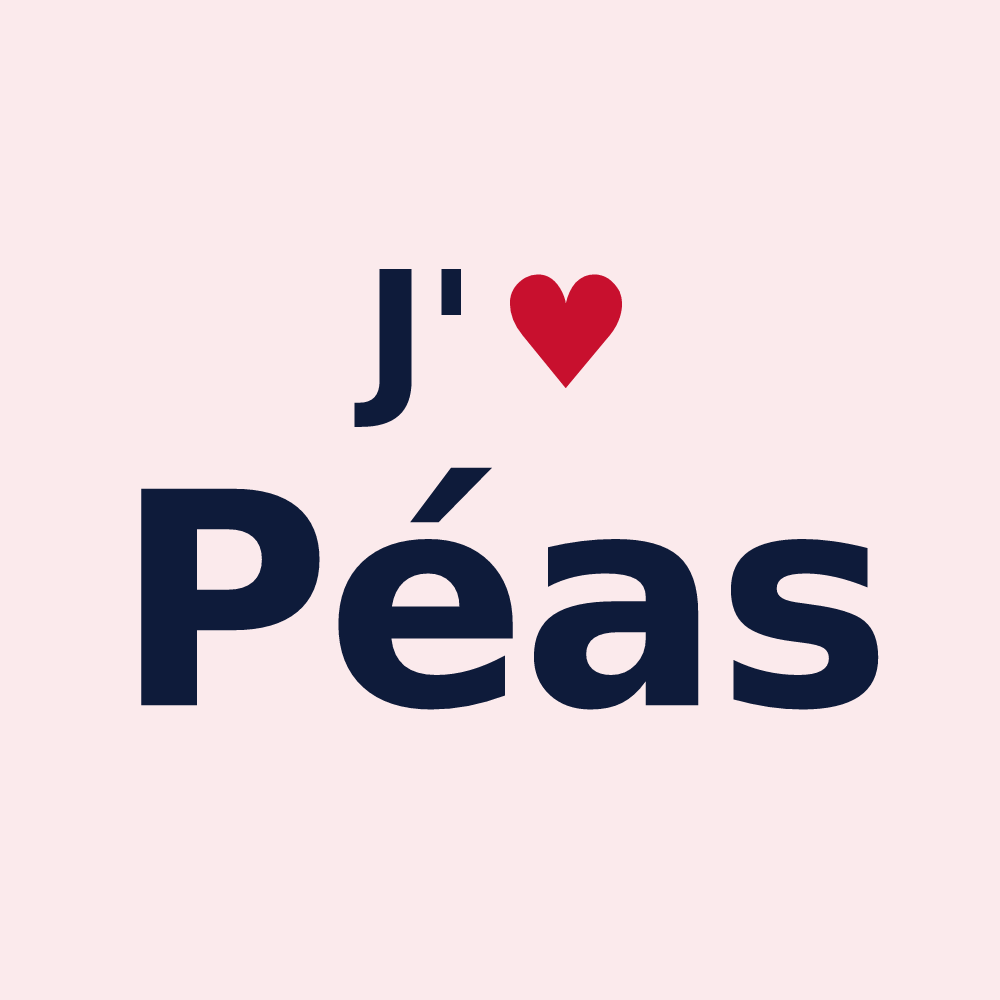 Magnet personnalisé Péas — design J'aime Péas