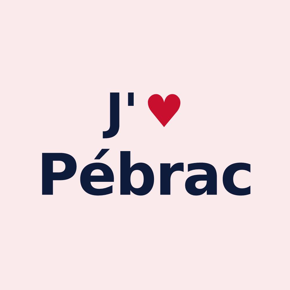 Magnet personnalisé Pébrac — design J'aime Pébrac