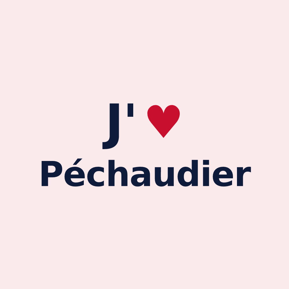 Magnet personnalisé Péchaudier — design J'aime Péchaudier