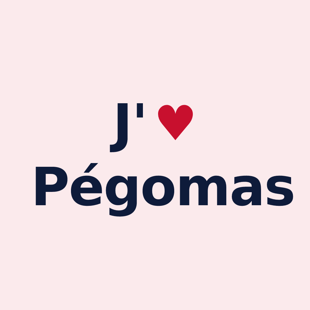 Magnet personnalisé Pégomas — design J'aime Pégomas