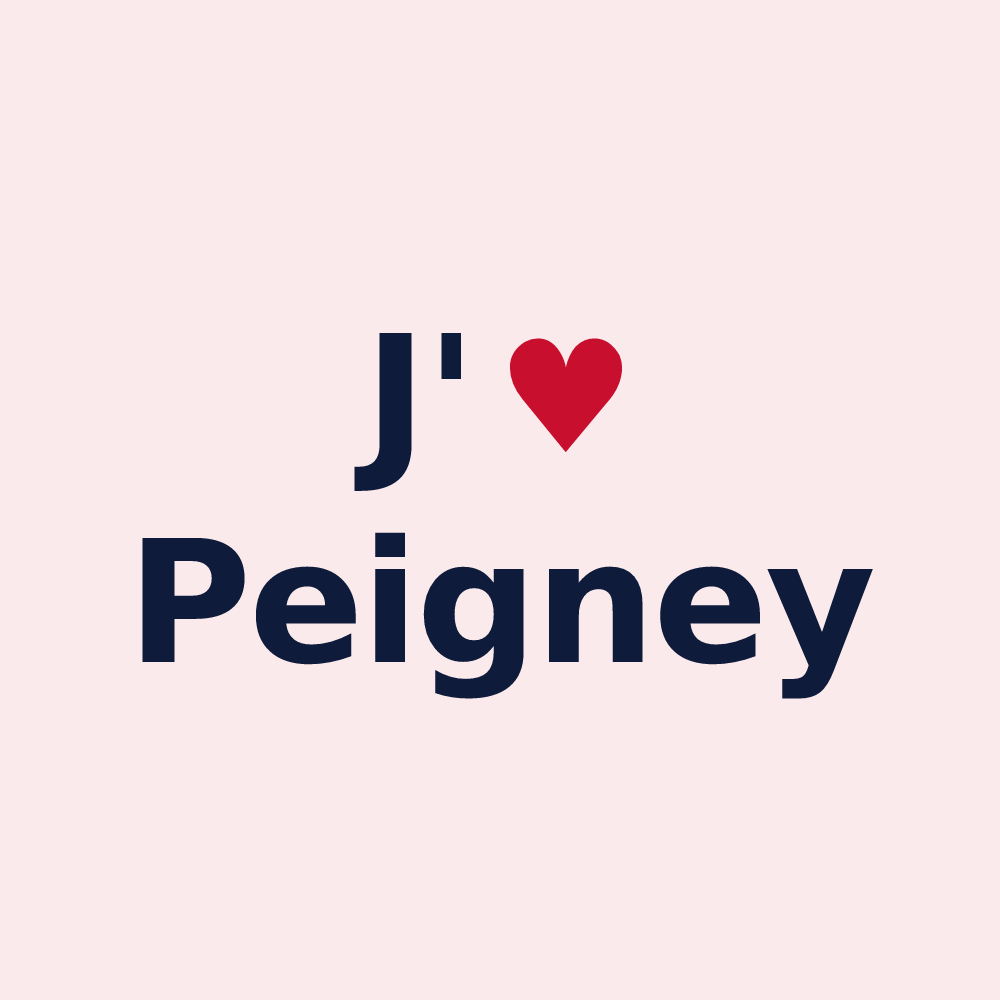 Magnet personnalisé Peigney — design « J'aime Peigney » imprimé sur le magnet