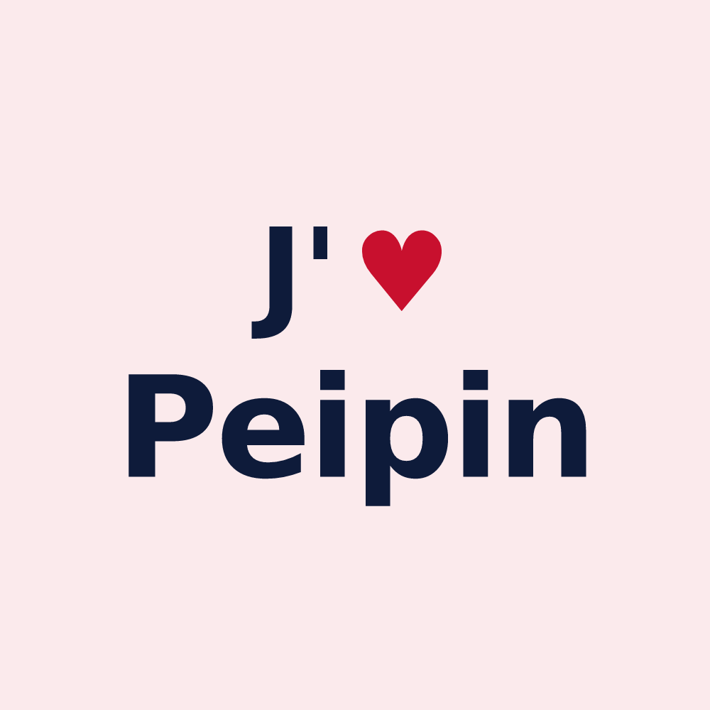 Magnet personnalisé Peipin — design « J'aime Peipin » imprimé sur le magnet
