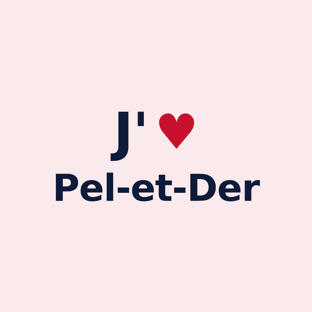 Magnet personnalisé Pel-et-Der — design J'aime Pel-et-Der